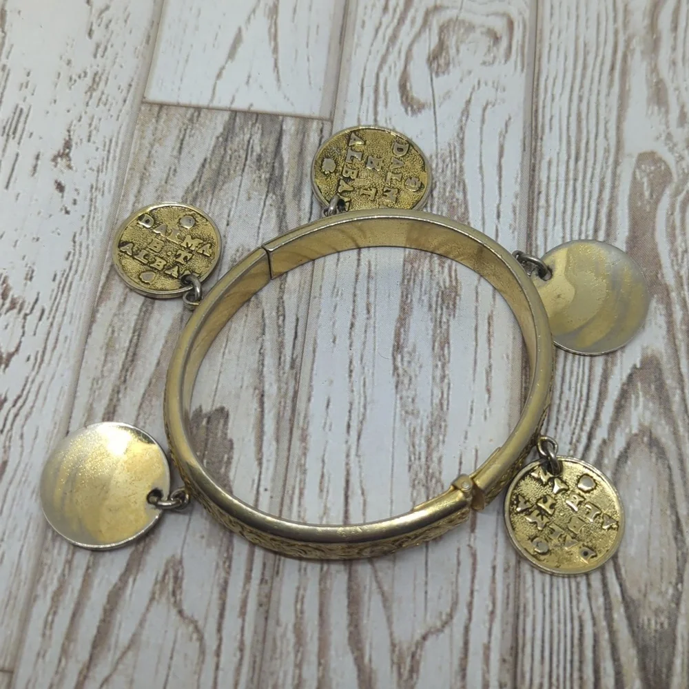 Whiting and Davis Vintage Coin Hinged Bracelet - Picture 10 of 12